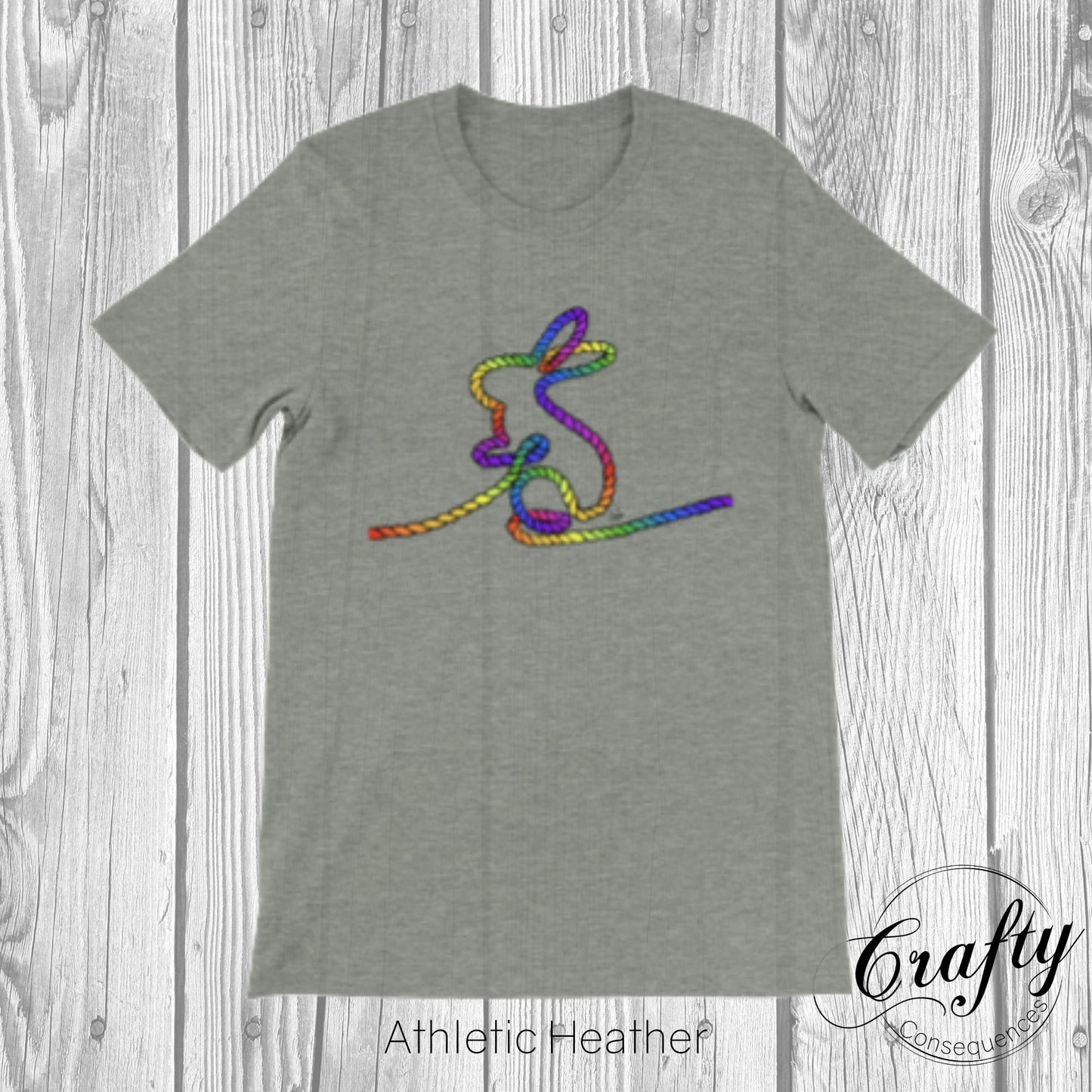 Rainbow Subtle Rope Bunny Premium Unisex Crewneck T-shirt