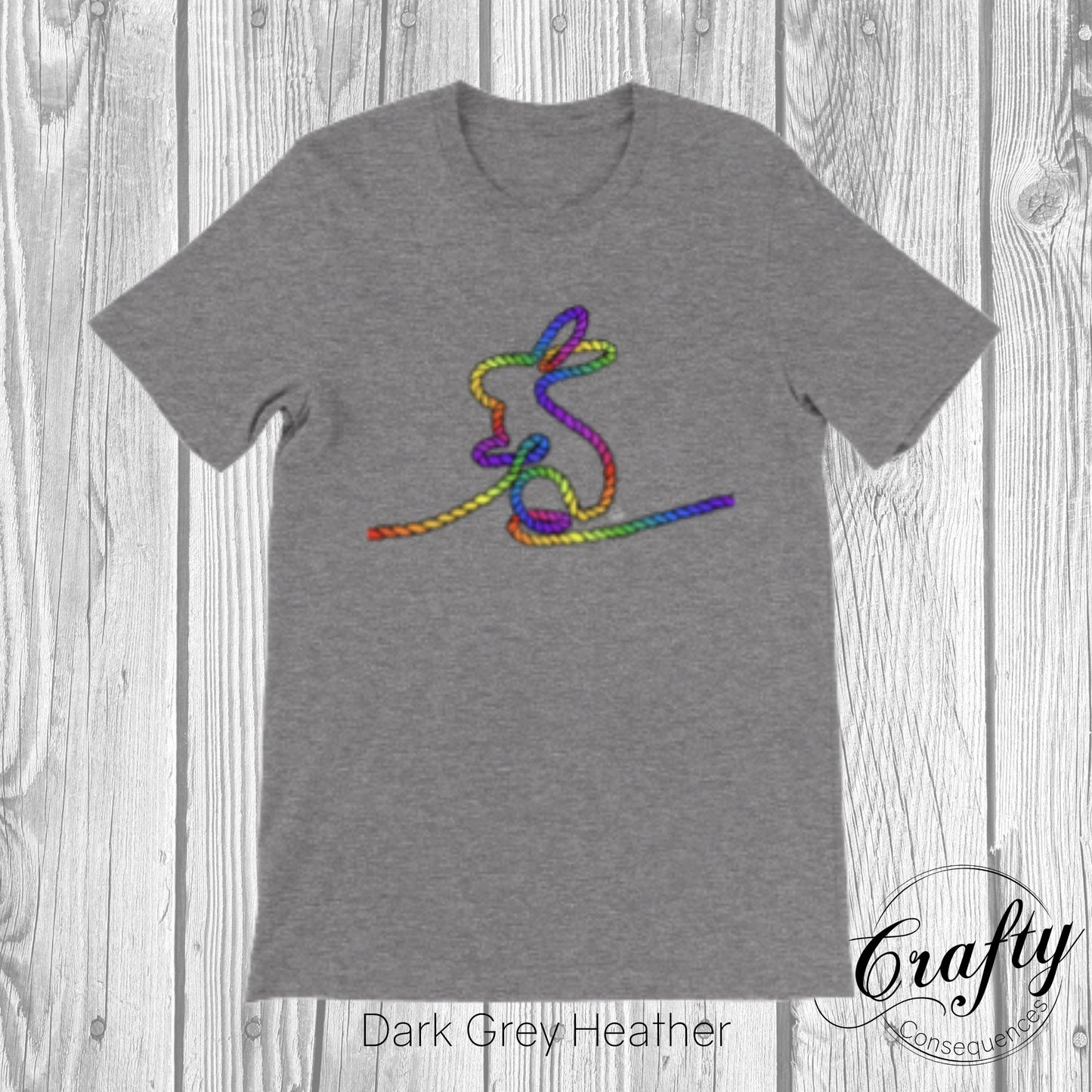 Rainbow Subtle Rope Bunny Premium Unisex Crewneck T-shirt
