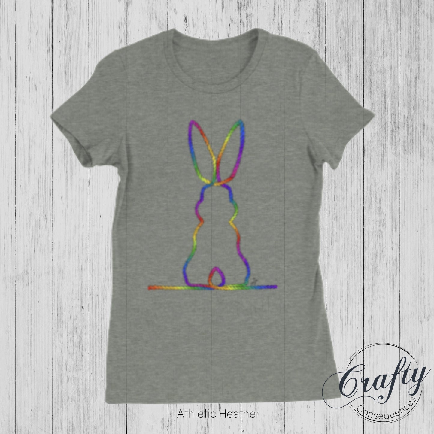 Rainbow Subtle Rope Bunny v2 Premium Womens Crewneck T-shirt