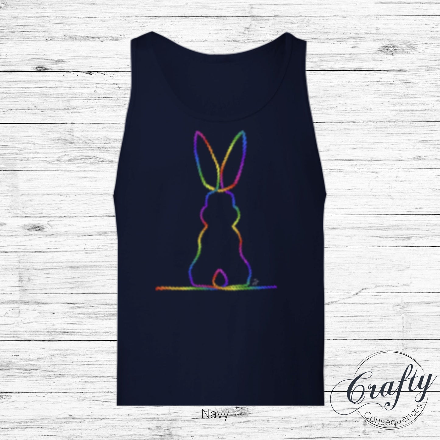 Rainbow Subtle Bunny v2 Premium Unisex Tank Top