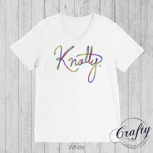 Rainbow Knotty Rope Premium Unisex V-Neck T-shirt