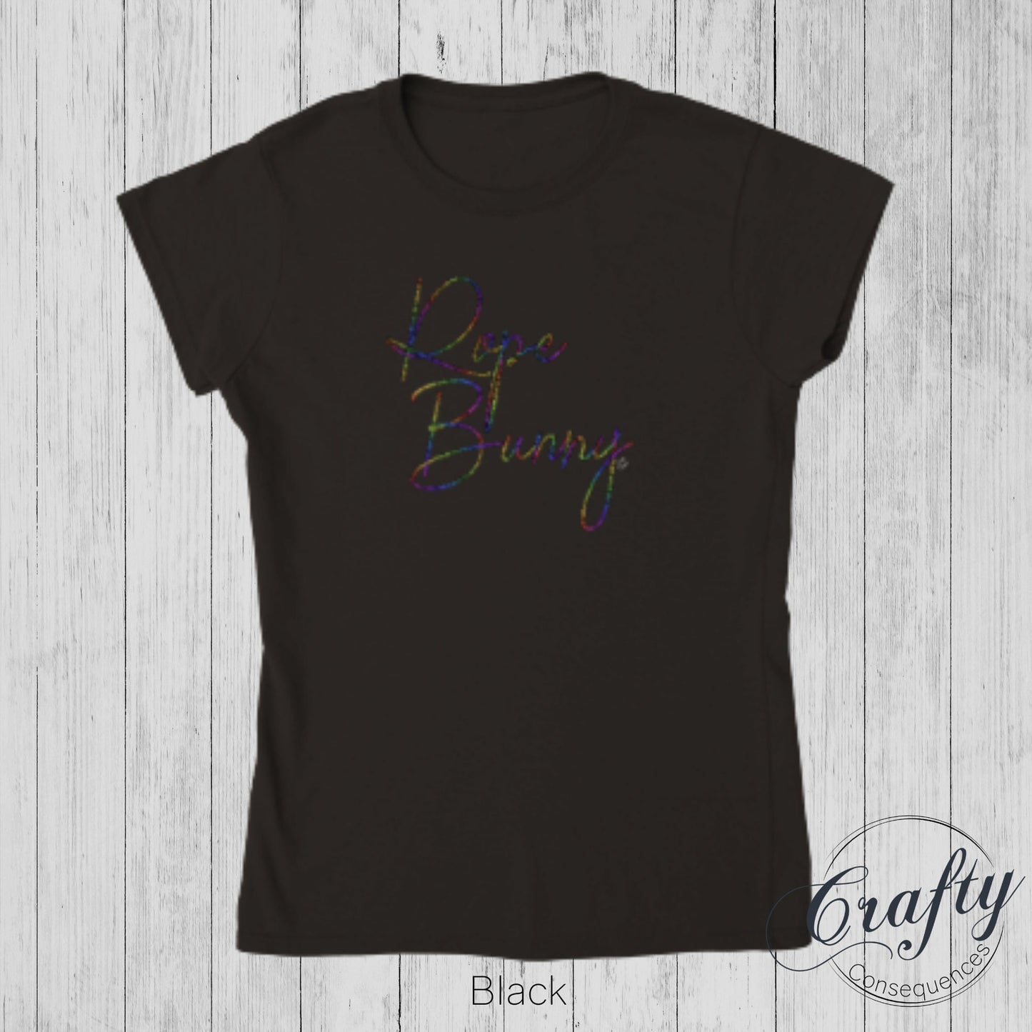 Rainbow Rope Bunny Classic Womens Crewneck T-shirt