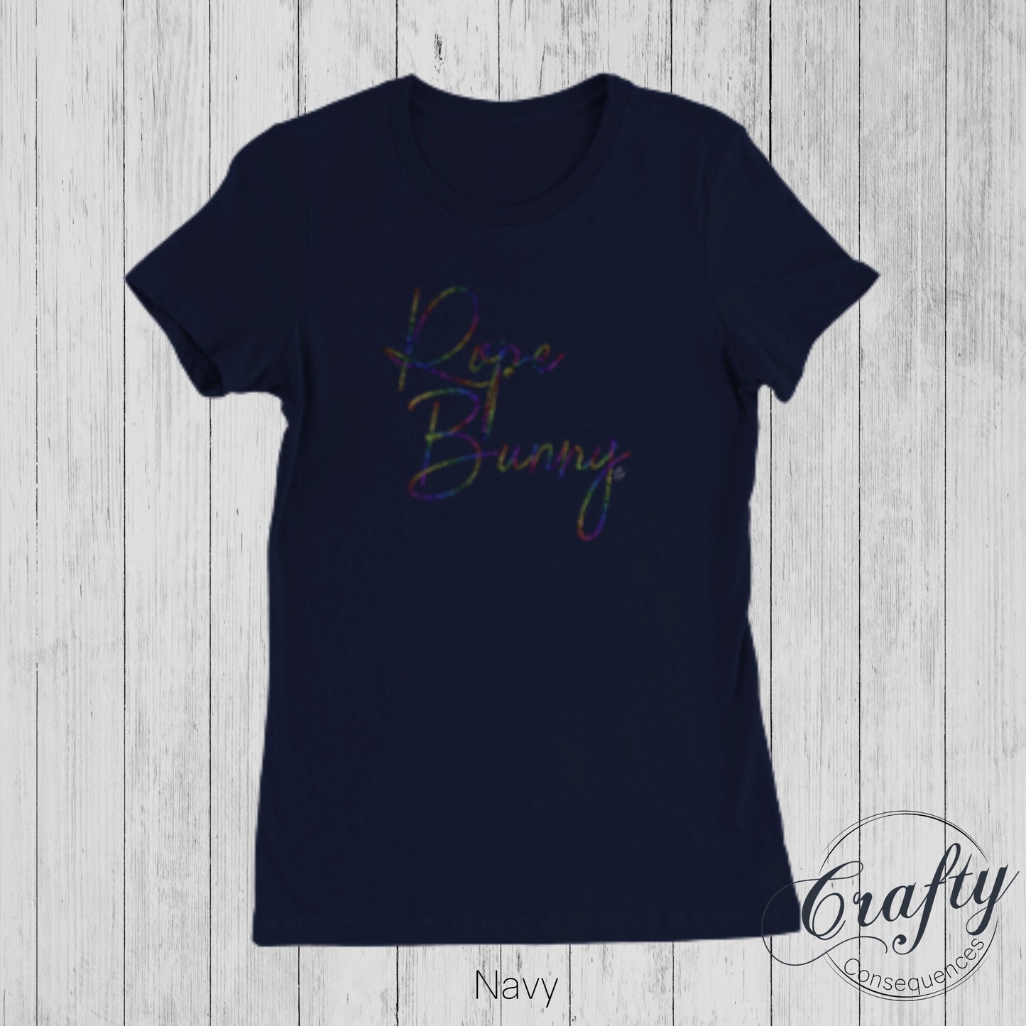 Rainbow Rope Bunny Premium Womens Crewneck T-shirt
