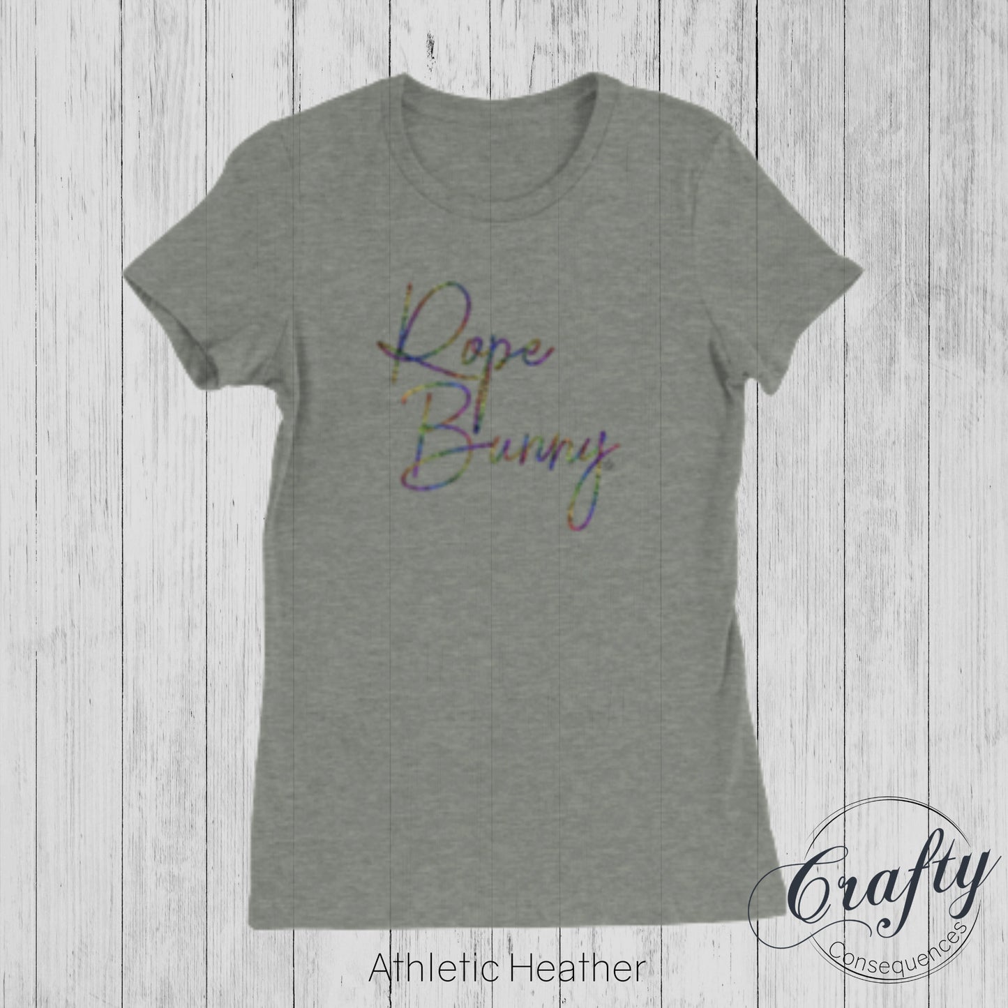 Rainbow Rope Bunny Premium Womens Crewneck T-shirt