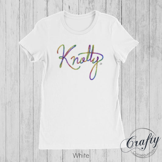 Rainbow Knotty Rope Premium Womens Crewneck T-shirt