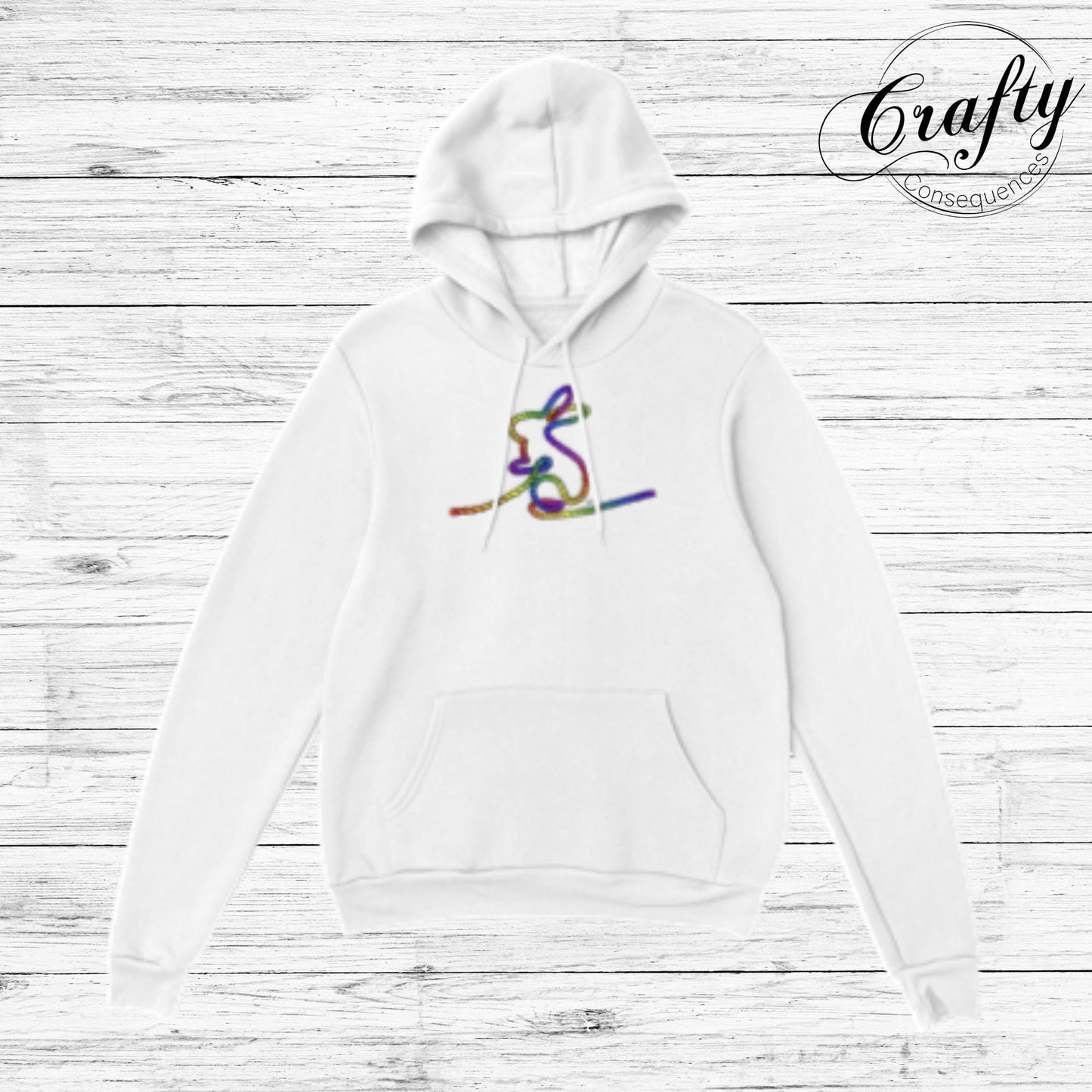 Rainbow Subtle Rope Bunny Classic Unisex Pullover Hoodie