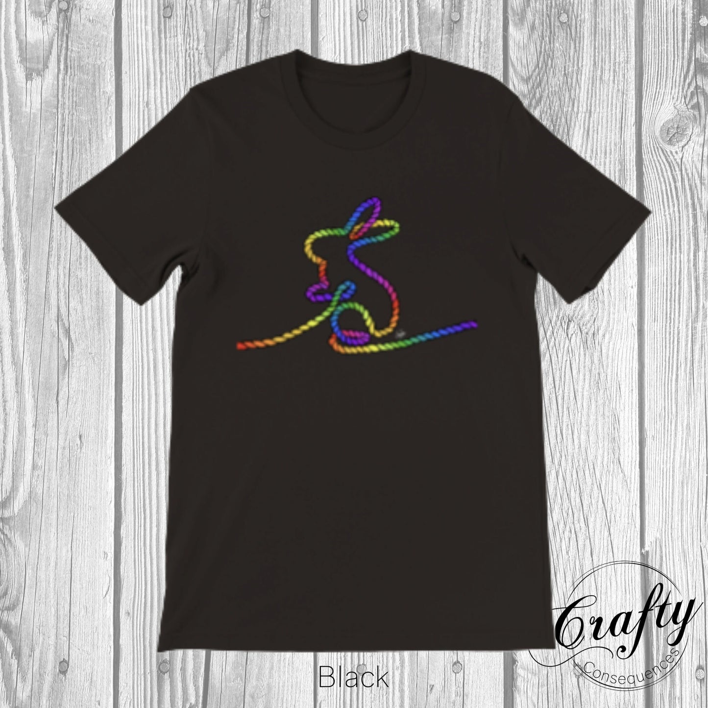 Rainbow Subtle Rope Bunny Premium Unisex Crewneck T-shirt