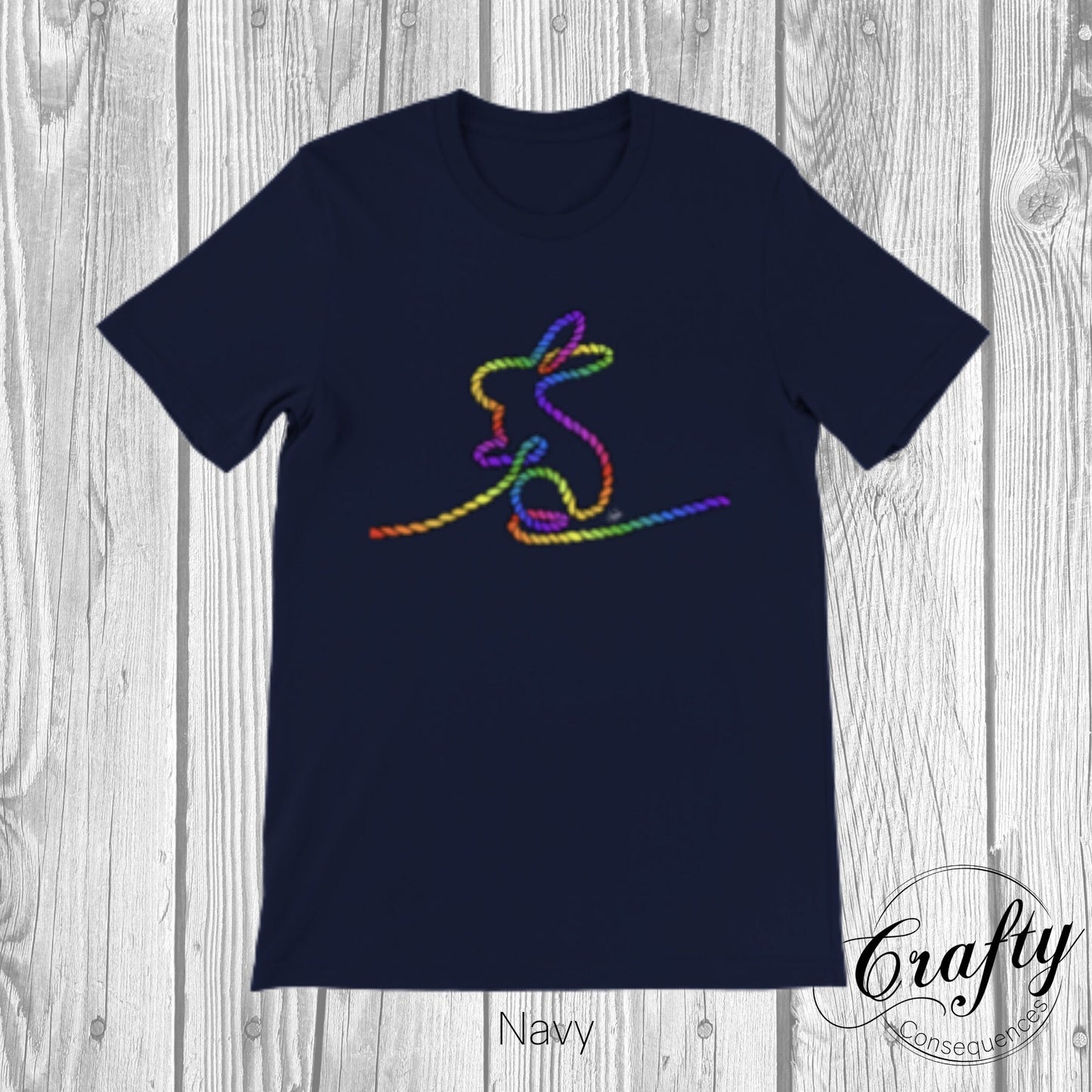 Rainbow Subtle Rope Bunny Premium Unisex Crewneck T-shirt