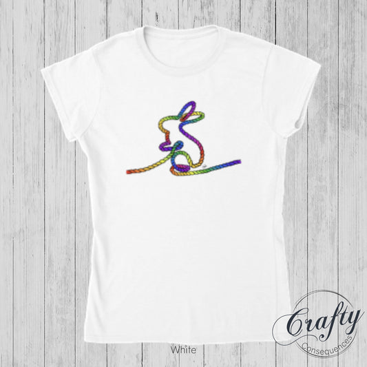 Rainbow Subtle Rope Bunny Classic Womens Crewneck T-shirt