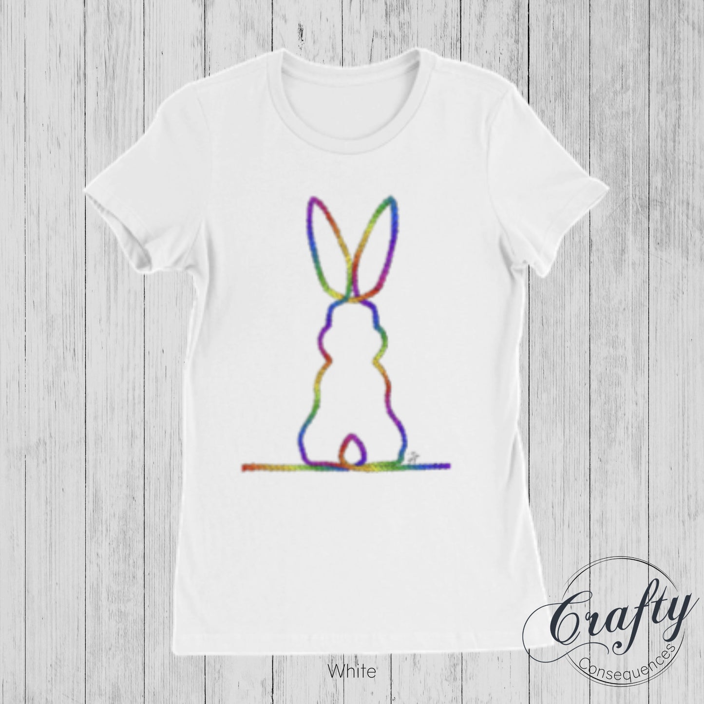 Rainbow Subtle Rope Bunny v2 Premium Womens Crewneck T-shirt