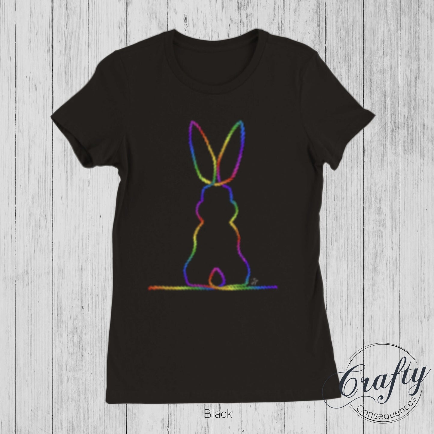 Rainbow Subtle Rope Bunny v2 Premium Womens Crewneck T-shirt