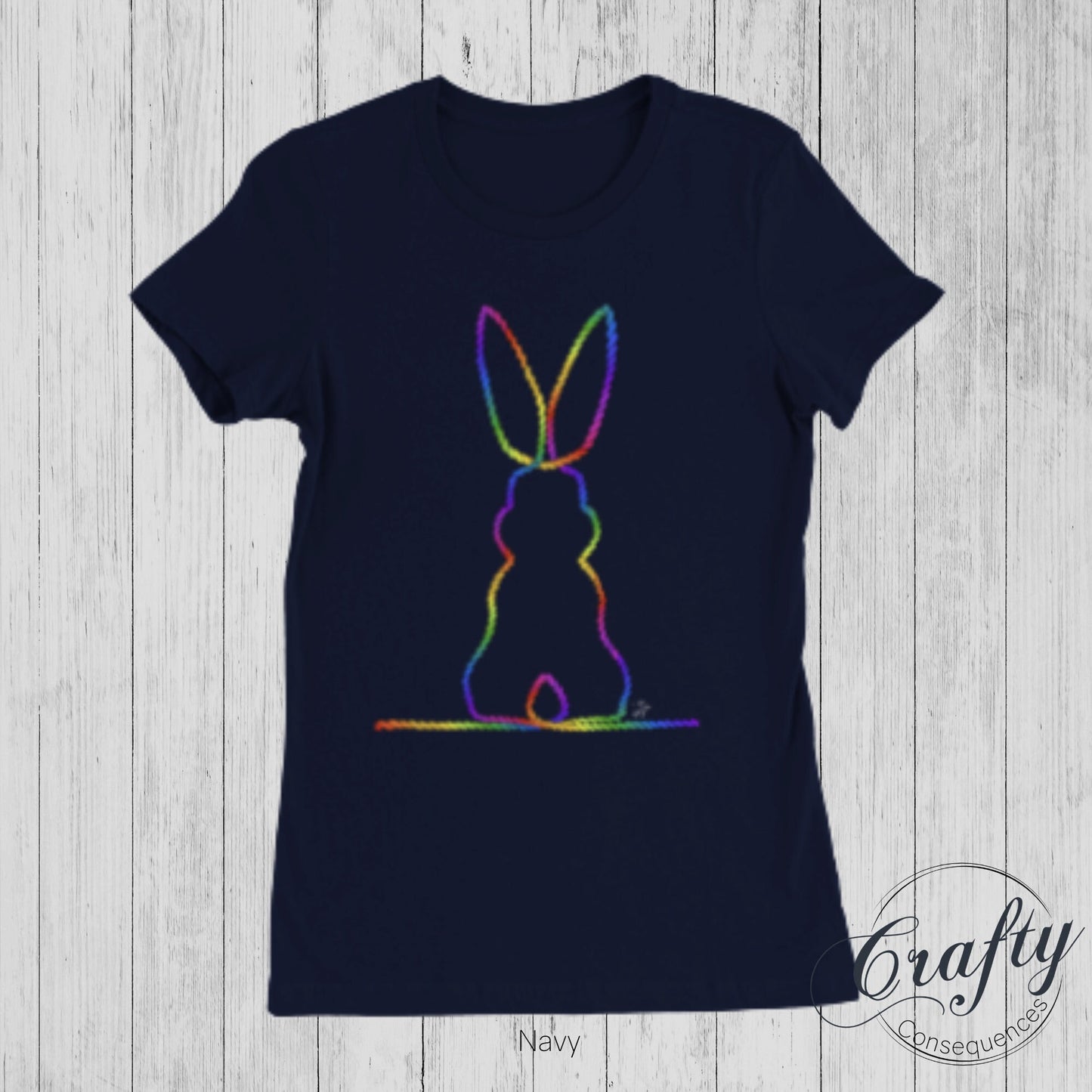 Rainbow Subtle Rope Bunny v2 Premium Womens Crewneck T-shirt