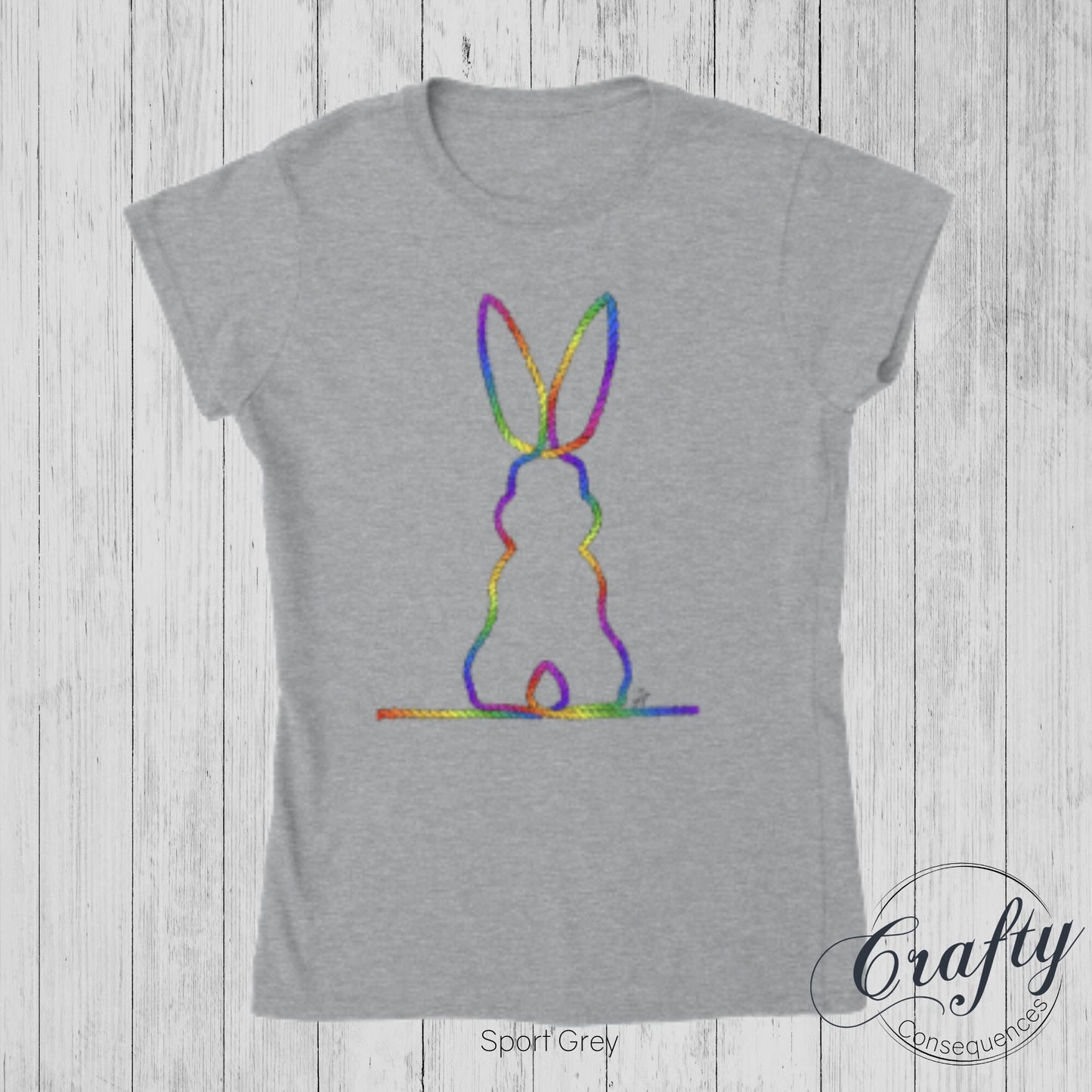 Rainbow Subtle Bunny v2 Classic Womens Crewneck T-shirt