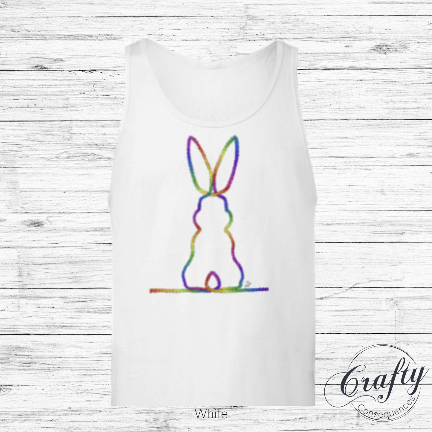 Rainbow Subtle Bunny v2 Premium Unisex Tank Top