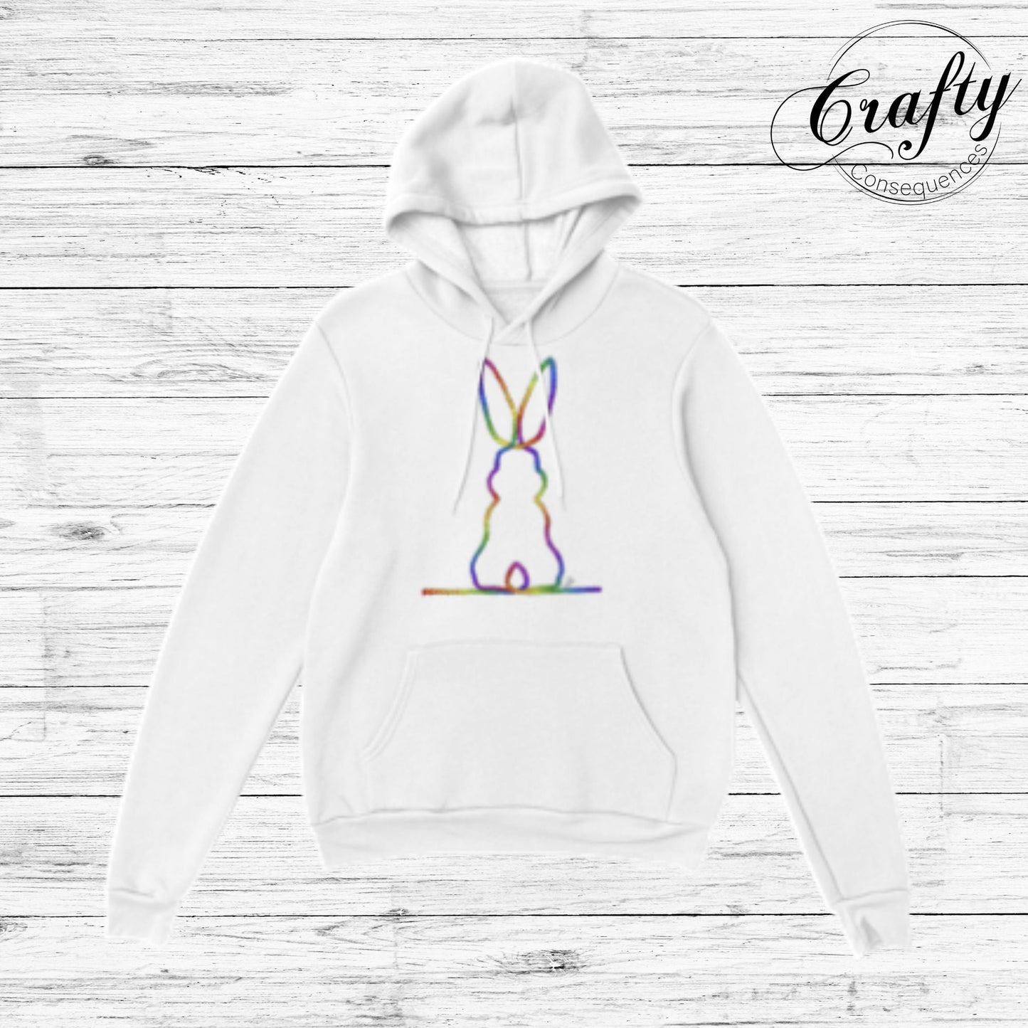 Rainbow Subtle Bunny v2 Classic Unisex Pullover Hoodie