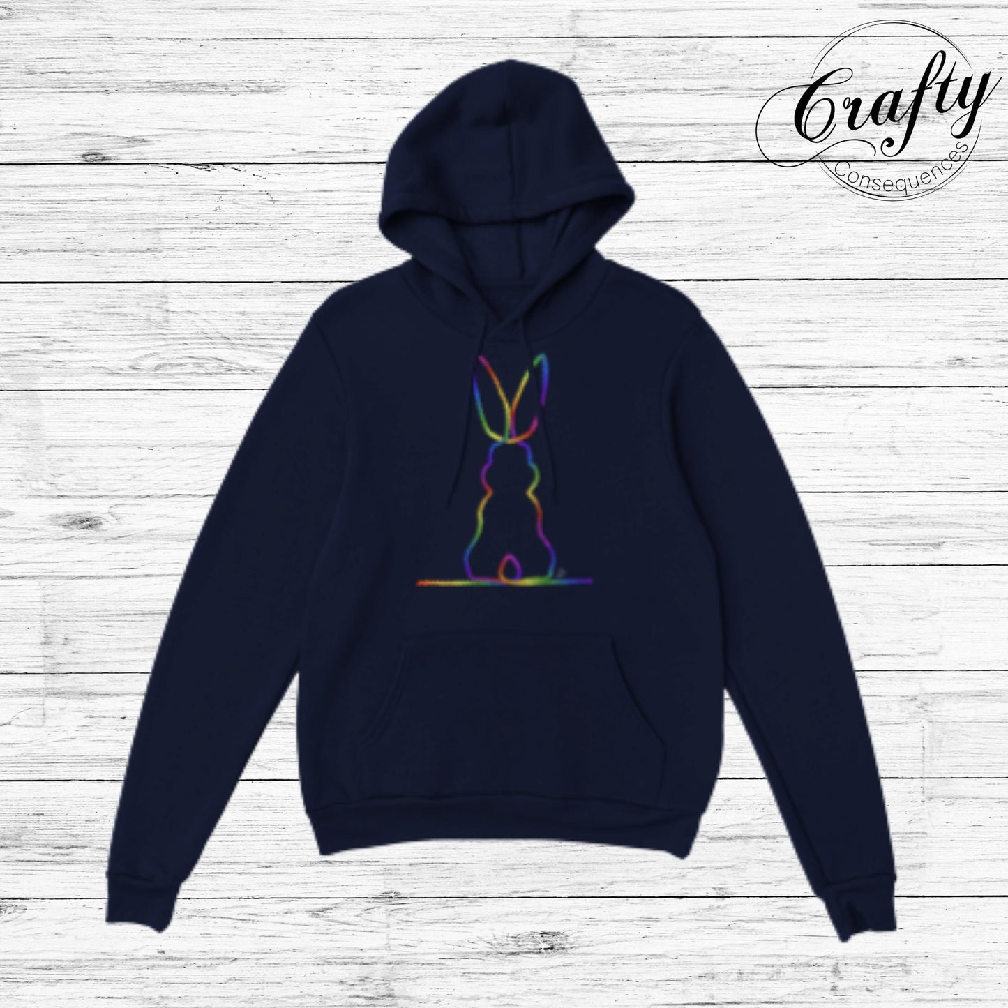 Rainbow Subtle Bunny v2 Classic Unisex Pullover Hoodie