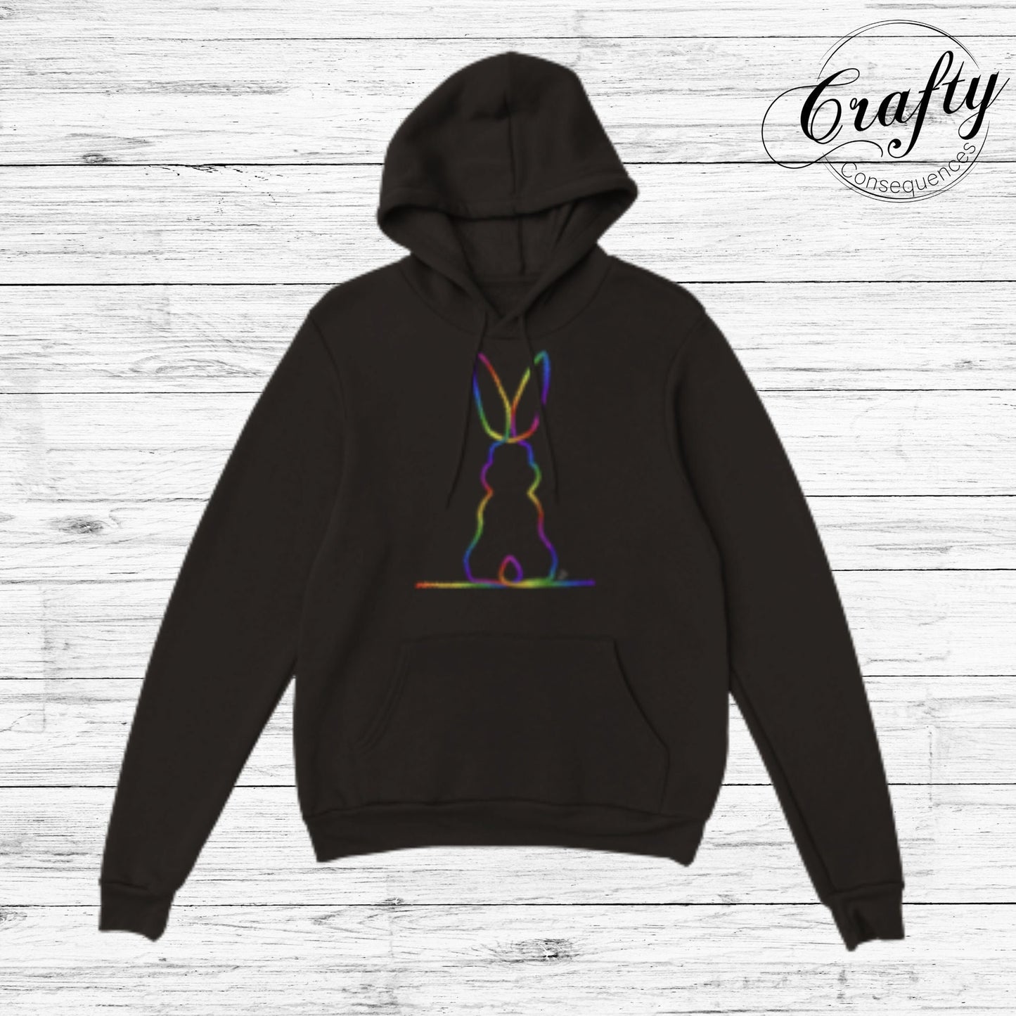 Rainbow Subtle Bunny v2 Classic Unisex Pullover Hoodie