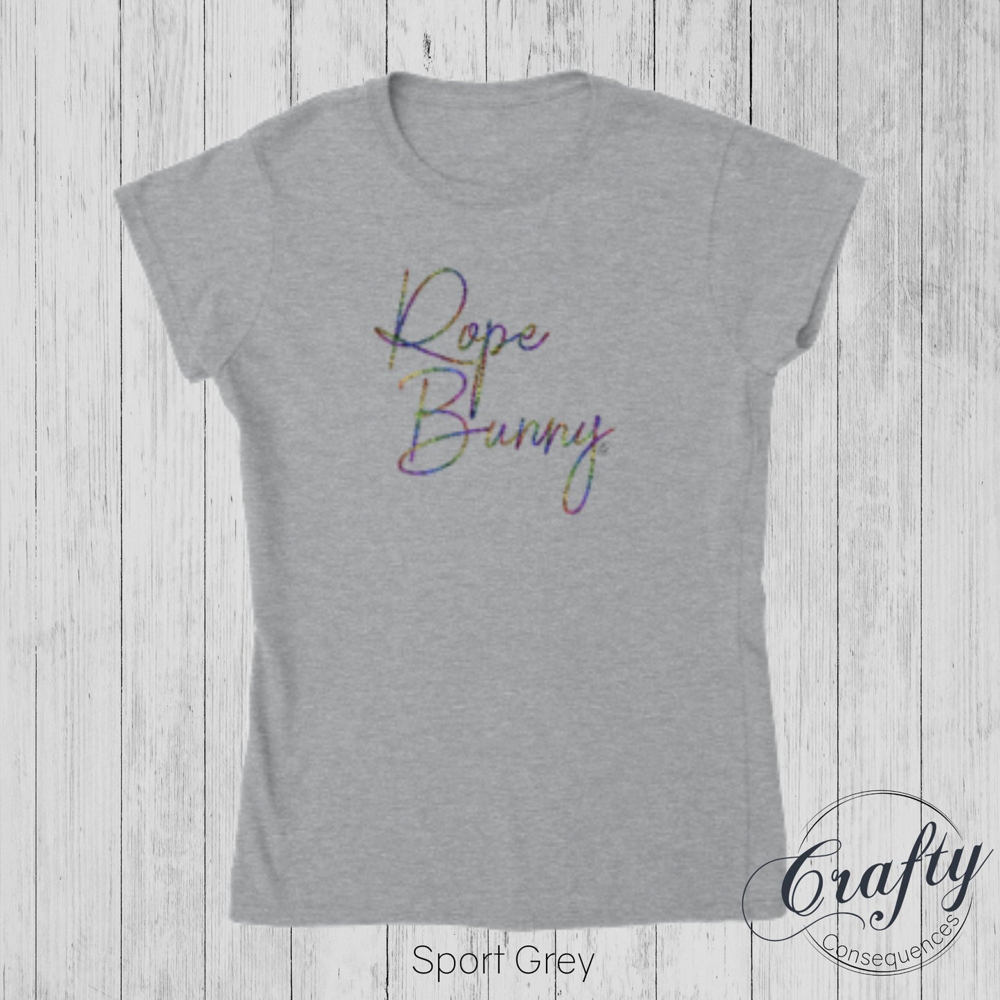 Rainbow Rope Bunny Classic Womens Crewneck T-shirt