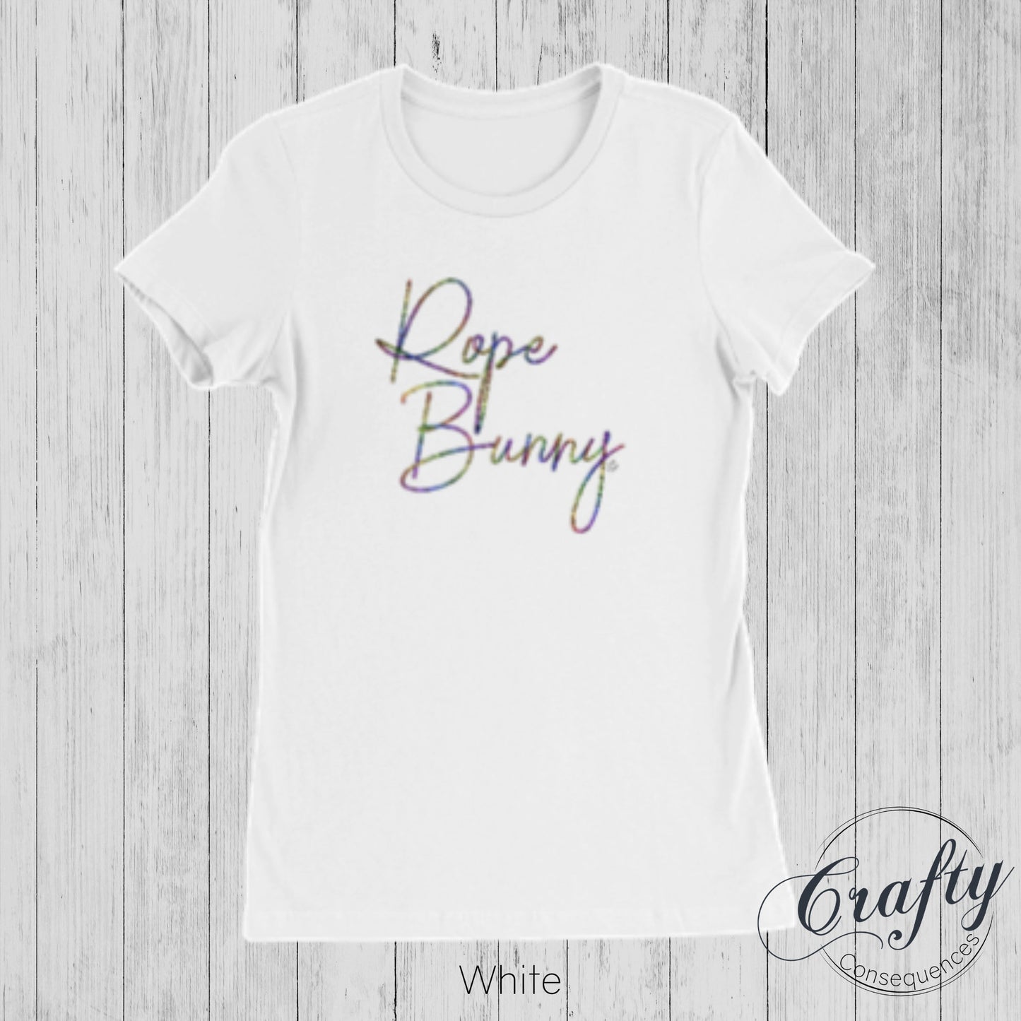 Rainbow Rope Bunny Premium Womens Crewneck T-shirt