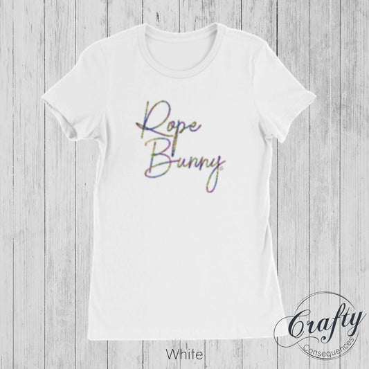 Rainbow Rope Bunny Premium Womens Crewneck T-shirt