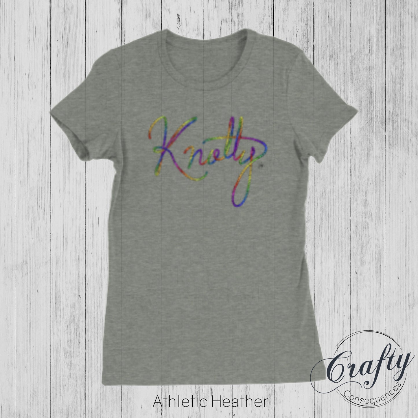 Rainbow Knotty Rope Premium Womens Crewneck T-shirt