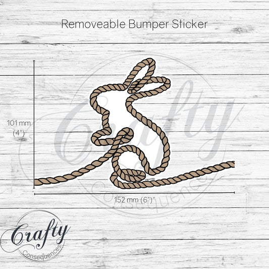 Subtle Rope Bunny Bumper Sticker Car Decal