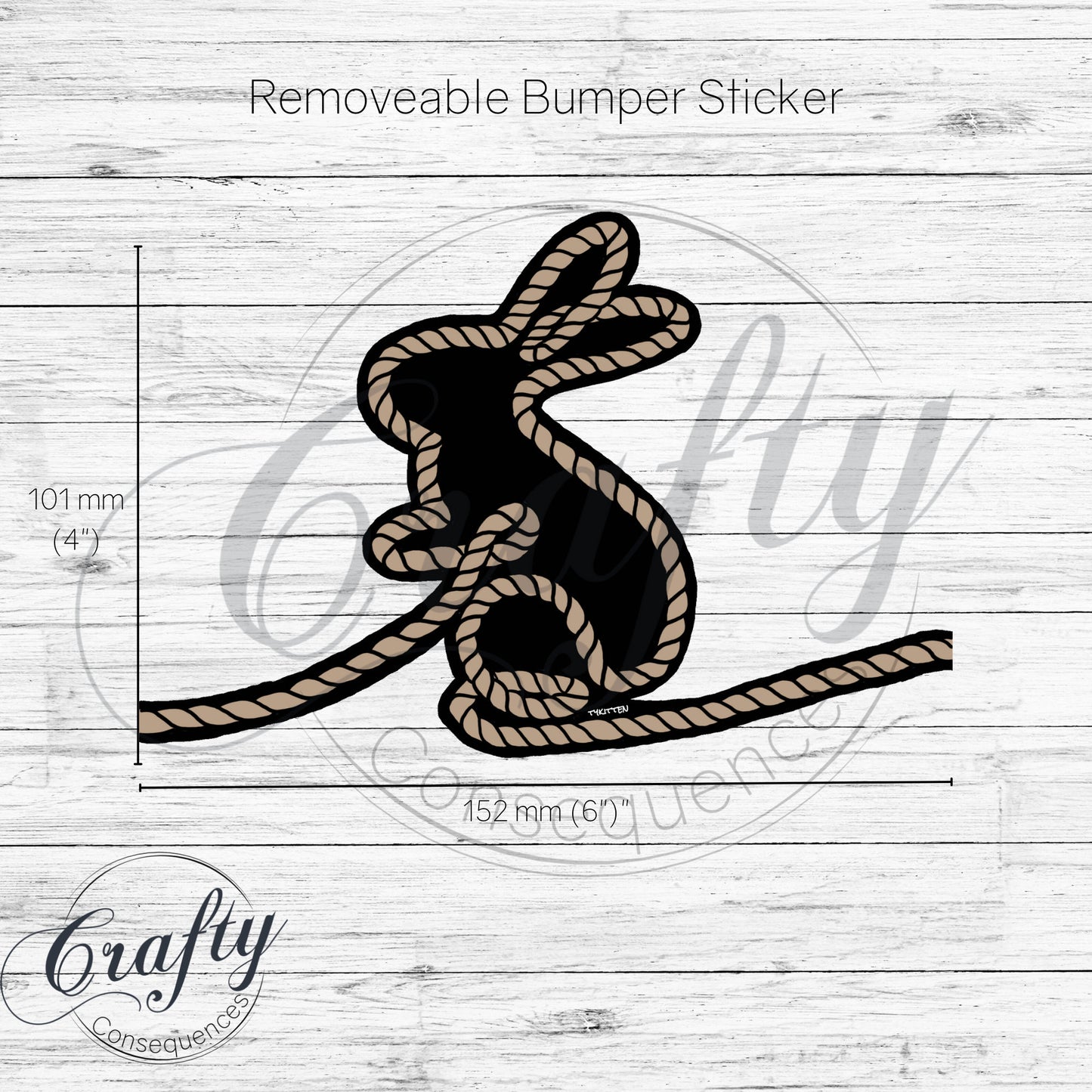 Subtle Rope Bunny Car Magnet