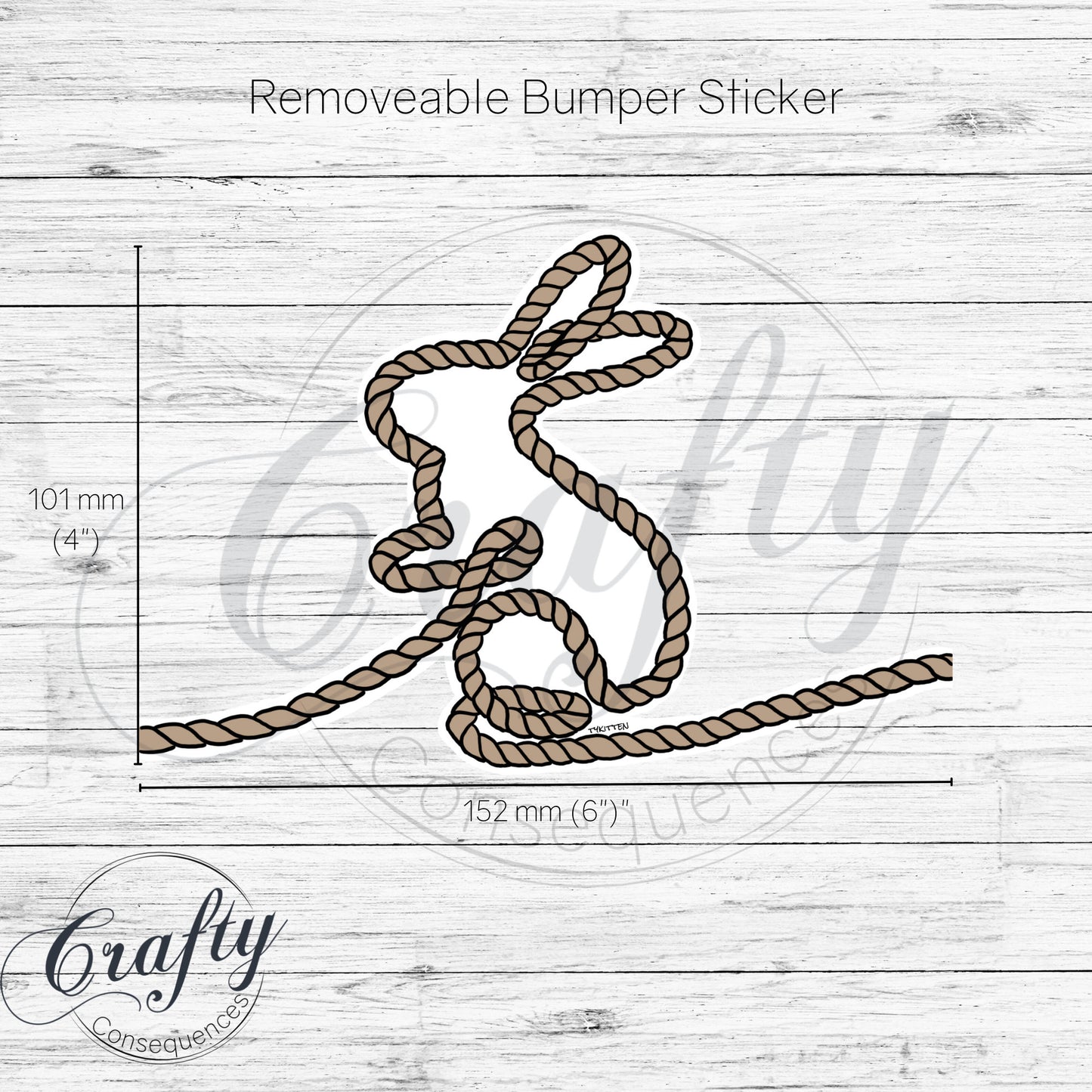 Subtle Rope Bunny Window Clings