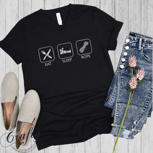 Eat Sleep Rope – Premium Unisex V-Neck T-Shirt