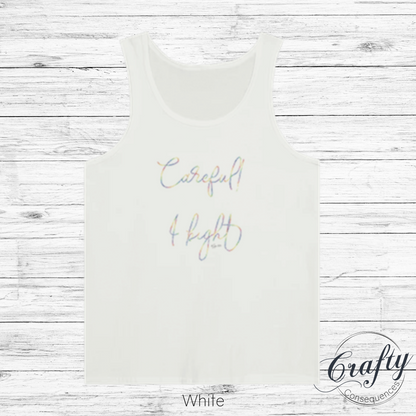 Careful, I Bight – Rainbow Premium Unisex Tank Top