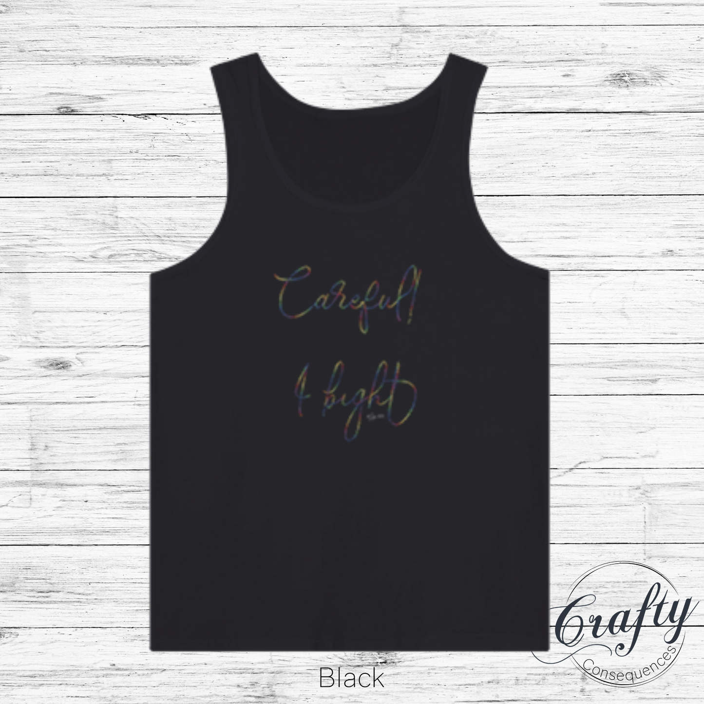 Careful, I Bight – Rainbow Premium Unisex Tank Top