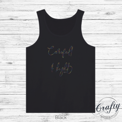 Careful, I Bight – Rainbow Premium Unisex Tank Top