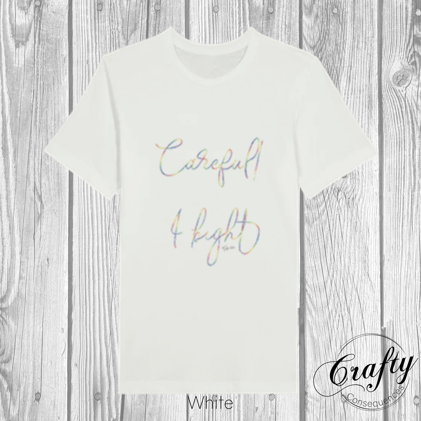 Careful, I Bight – Rainbow Premium Unisex Crewneck T-Shirt