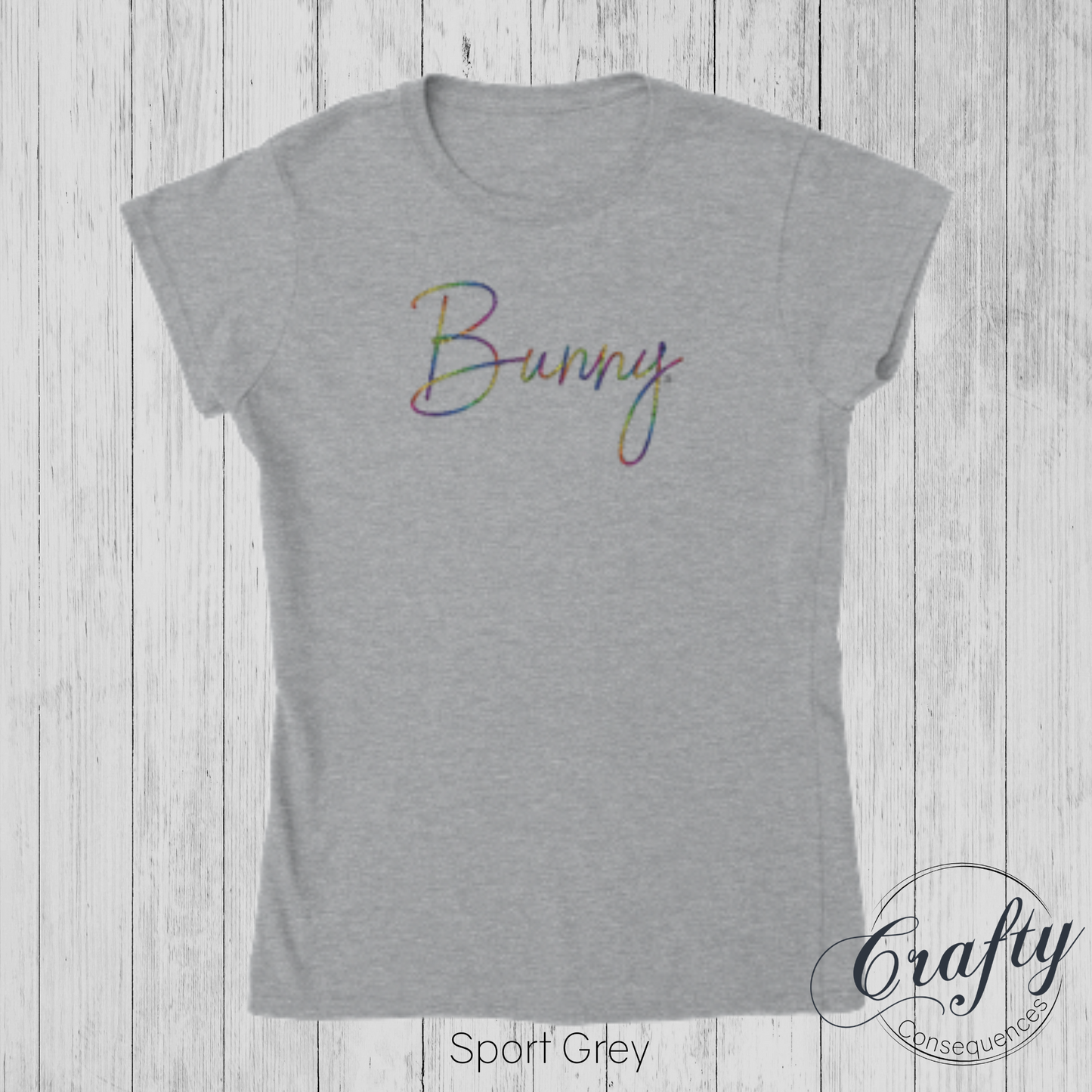 Rainbow Bunny Rope – Classic Women's Crewneck T-Shirt