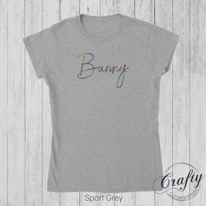 Rainbow Bunny Rope – Classic Women's Crewneck T-Shirt