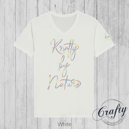 Knotty by Nature – Rainbow Premium Unisex V-Neck T-Shirt
