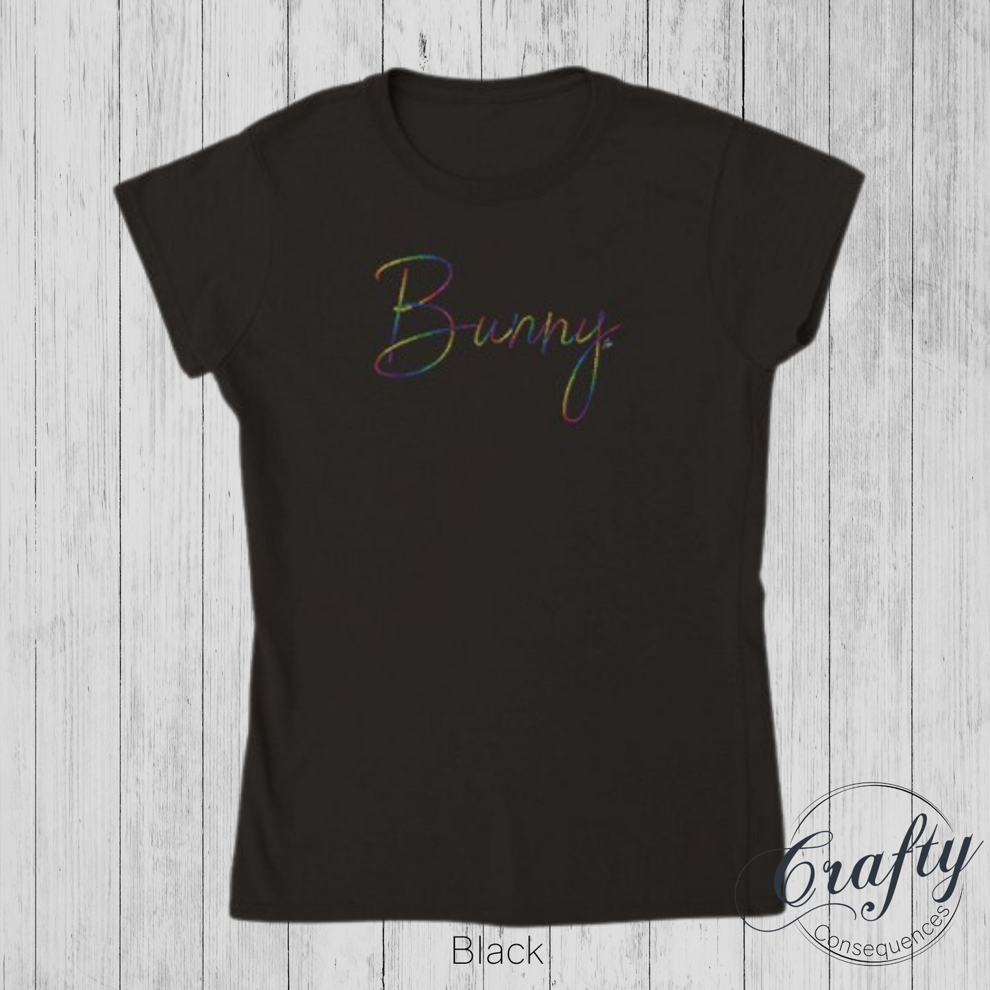 Rainbow Bunny Rope – Classic Women's Crewneck T-Shirt