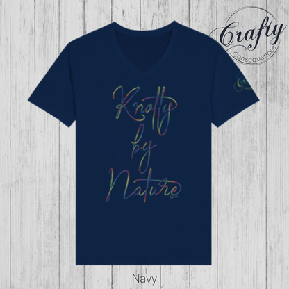 Knotty by Nature – Rainbow Premium Unisex V-Neck T-Shirt
