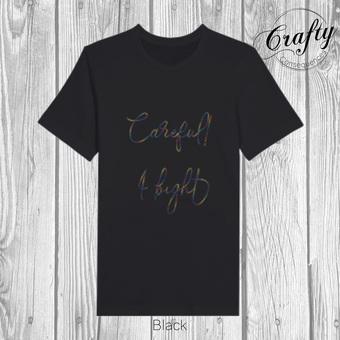 Careful, I Bight – Rainbow Premium Unisex Crewneck T-Shirt