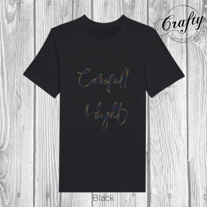 Careful, I Bight – Rainbow Premium Unisex Crewneck T-Shirt