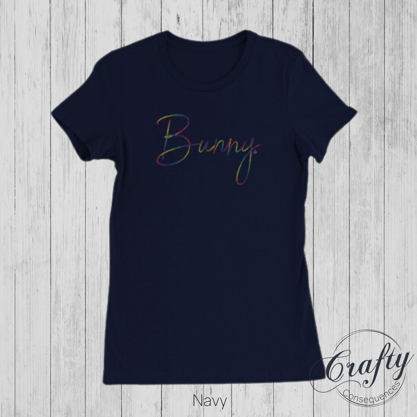 Rainbow Bunny Rope – Premium Women's Crewneck T-Shirt