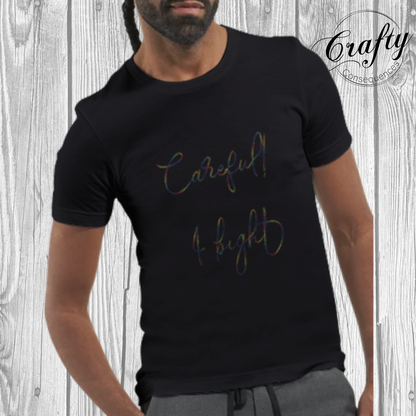 Careful, I Bight – Rainbow Premium Unisex Crewneck T-Shirt