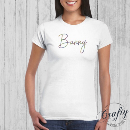 Rainbow Bunny Rope – Classic Women's Crewneck T-Shirt