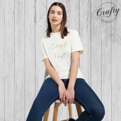 Careful, I Bight – Rainbow Classic Women's Crewneck T-Shirt