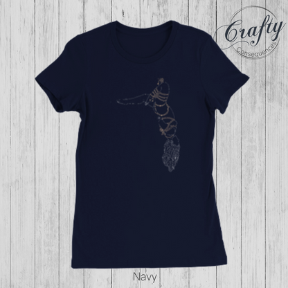 Futomomo Shibari Drawing – Premium Women's Crewneck T-Shirt