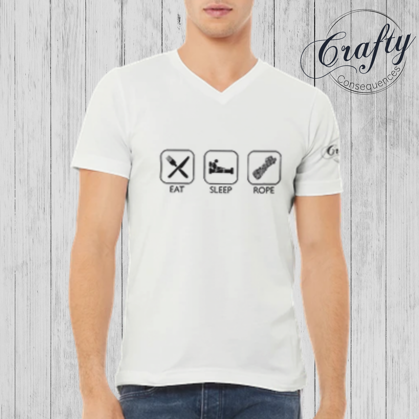 Eat Sleep Rope – Premium Unisex V-Neck T-Shirt