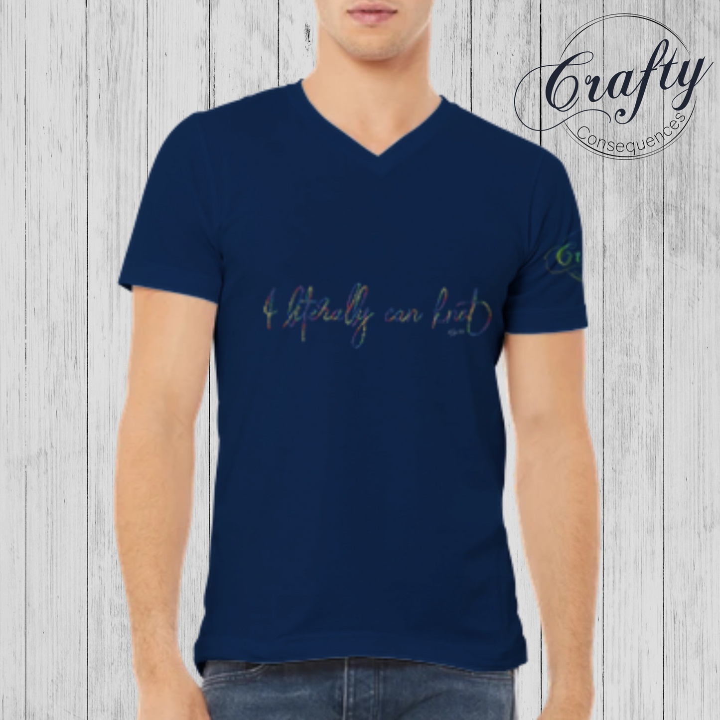 I Literally Can Knot – Rainbow Premium Unisex V-Neck T-Shirt