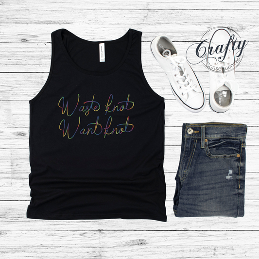 Waste knot Want knot Rainbow Premium Unisex Tank Top