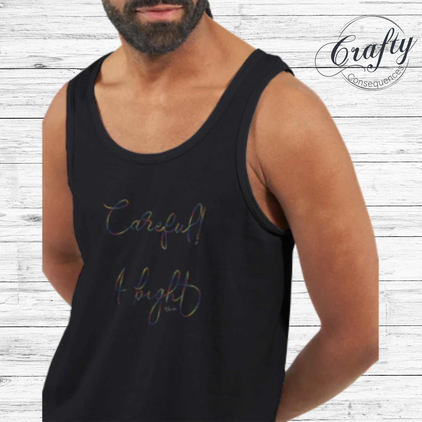 Careful, I Bight – Rainbow Premium Unisex Tank Top