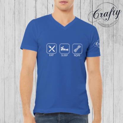 Eat Sleep Rope – Premium Unisex V-Neck T-Shirt
